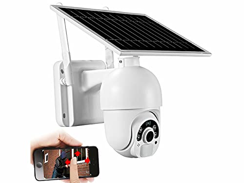 7links Solar Überwachungskamera: Pan-Tilt-Überwachungskamera mit Full HD, WLAN, Akku, Solarpanel, IP66 (Solarcamera, Outdoor WLAN Kamera, Hochauflösende Überwachungskameras) von 7links