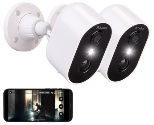 7links Kameras: 2er-Set Akku-Outdoor-IP-Überwachungskameras, 2K, 3 MP, WLAN, App, PIR (Akku Outdoor IP Überwachungskamera, WLAN-Überwachungskamera Akku, Toner Samsung) von 7links