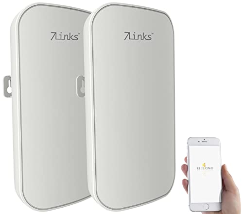 7links Outdoor WiFi: 2er-Set Outdoor-WLAN-Repeater mit 1.200 Mbit/s, für 2,4 & 5 GHz, App (WLAN Verstärker für draußen, WLAN Verstärker für außen, Außenbereich) von 7links