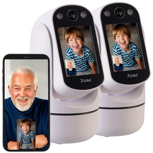 7links IP Kamera: 2er-Set 2in1-WLAN-Überwachungskamera & Video-Telefon, Pan-Tilt (Netzwerk Überwachungskamera, Überwachungs Kamera WLAN innen) von 7links