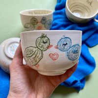 Handgemachte Keramik Mini Schale Mein Kleiner Vogel No.1 von 7thHouseCeramics
