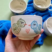 Handgemachte Keramik Mini Schale Mein Kleiner Vogel No.3 von 7thHouseCeramics