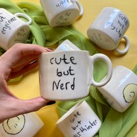 Handgemachte Keramik Niedliche Aber Nerd Tasse von 7thHouseCeramics