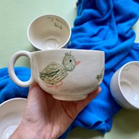 Handgemachte Keramiktasse Mein Kleiner Vogel von 7thHouseCeramics