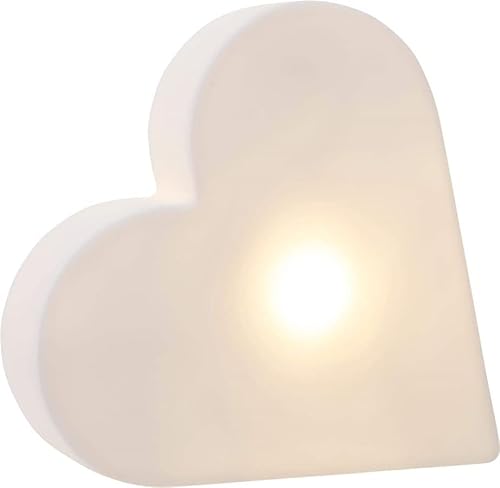 8 Seasons Design All Seasons Design Motivlicht Shining Heart Tischleuchte aus Kunststoff, in der Farbe: Weiß, Maße: 9.5 x 3.2 x 9 cm, 32607 von 8 Seasons