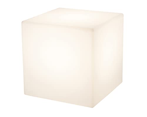 8 seasons design Shining Cube LED Würfel (43cm) weiß, E27, warmweißes Licht, Leuchtwürfel für außen und innen, Würfelleuchte als Deko, Tisch oder Hocker von 8 seasons