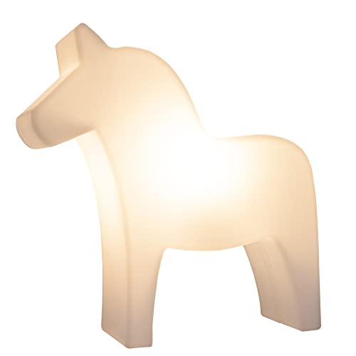 8 seasons design Shining Horse LED Deko-Lampe Pferd, Höhe: 43cm, Weiß, E27 Fassung inkl. Leuchtmittel in warmweiß, Tischlampe, Kinderzimmerlampe, Outdoor & Indoor von 8 seasons