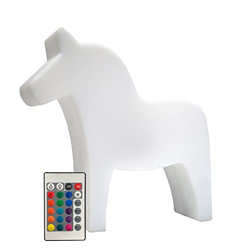 8 seasons Design Shining Horse LED Deko-Lampe Pferd, Höhe: 43cm, Weiß, mit Farbwechsler (15 Farben), inkl. Leuchtmittel, Tischlampe, Kinderzimmerlampe, Outdoor & Indoor von 8 seasons