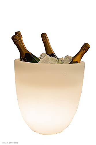 8 seasons design Curvy Cooler LED Champagner Kühler Beleuchtet, Weinkühler, Sektkühler, Getränkekühler Eiskübel (Outdoor/Indoor) 32090W Weiß von 8 seasons