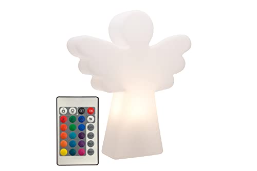 8 seasons design Shining Angel LED Engel-Figur (40 cm, weiß) mit Farbwechsler (15 Farben), inkl. Leuchtmittel, als Weihnachts-Deko, Geschenk für Taufe, Kommunion oder Konfirmation, für innen + außen von 8 seasons