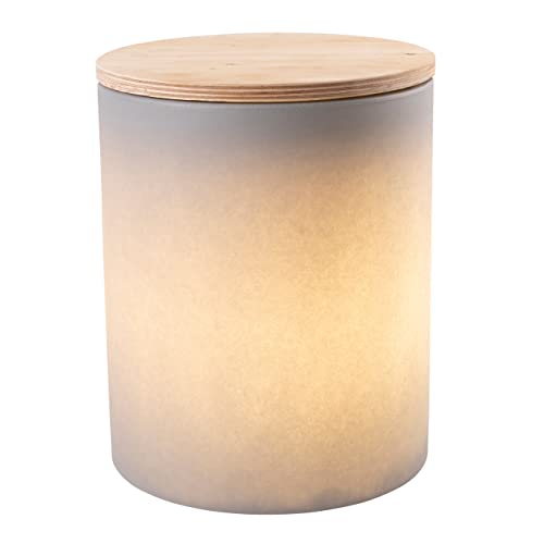 8 seasons design Shining Drum LED-Zylinder Hocker Tisch Flaschenkühler Pflanztopf (Ø 37cm, Höhe: 45cm) Grau, E27 Fassung inkl. Leuchtmittel in warmweiß, inkl. Deckel, Indoor & Outdoor von 8 seasons