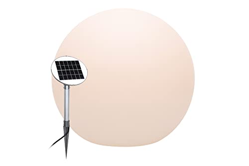 8 seasons design Shining Globe Solar-Kugel-Leuchte Ø 50cm, weiß, inkl. Solarmodul und LED-Leuchtmittel in warmweiß, Solarlampe für außen und innen von 8 seasons