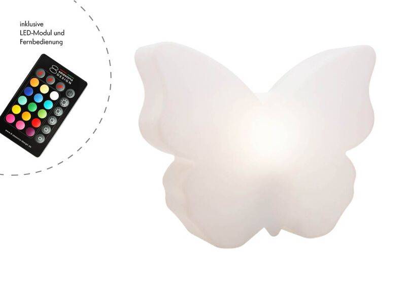8 Seasons Design Motivleuchte Shining Butterfly LED RGB 40 cm weiß von 8 seasons design