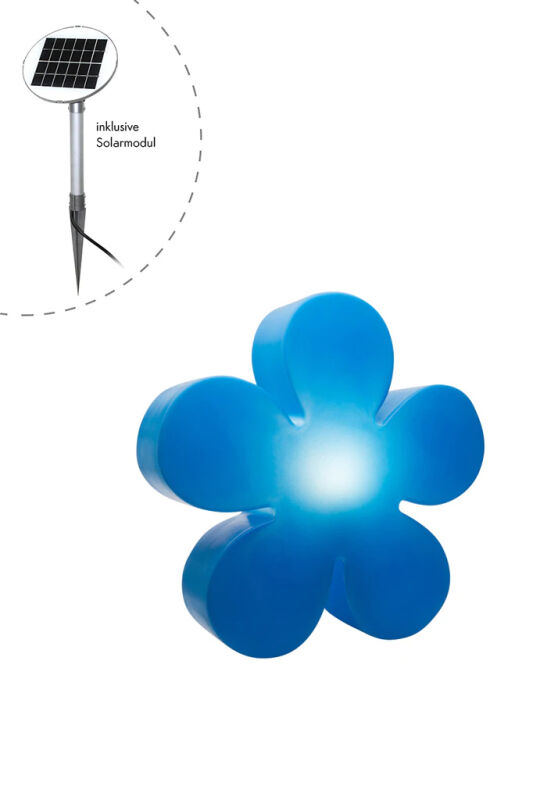 8 Seasons Design Motivleuchte Shining Flower Solar 40 cm blau von 8 seasons design