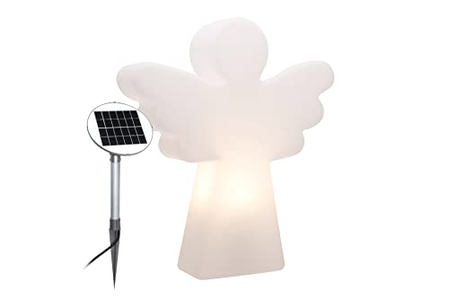 8 seasons design Shining Angel Solar LED Engel Figur (40 cm, weiß), Dämmerungssensor, Solarpanel, warmweißes Licht, Weihnachtsdeko, Solarleuchte Garten von 8 seasons
