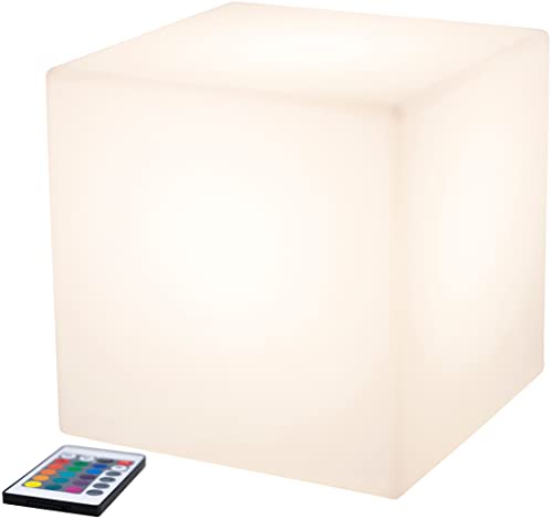 8 seasons design Shining Cube LED-Würfel (33cm) weiß, mit Farbwechsler (15 Farben), inkl. LED-Leuchtmittel, Leucht-Würfel für außen und innen, als Deko, Tisch oder Hocker von 8 seasons