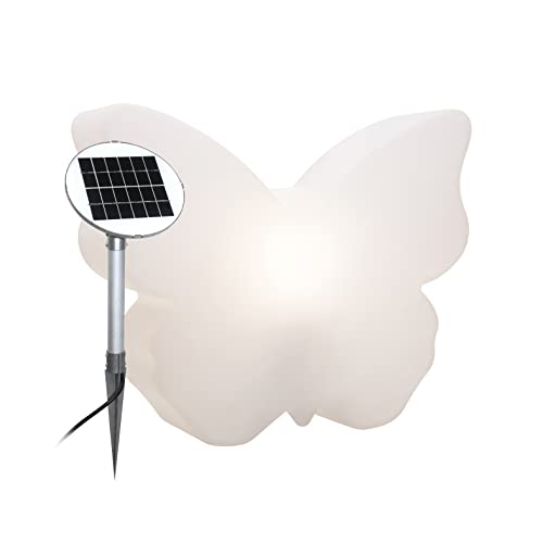 8 seasons design Shining Butterfly Solar LED Deko-Lampe Schmetterling 40cm (Weiß), inkl. Solarmodul und Leuchtmittel in warmweiß, Tischlampe, Kinderzimmerlampe, Outdoor & Indoor von 8 seasons