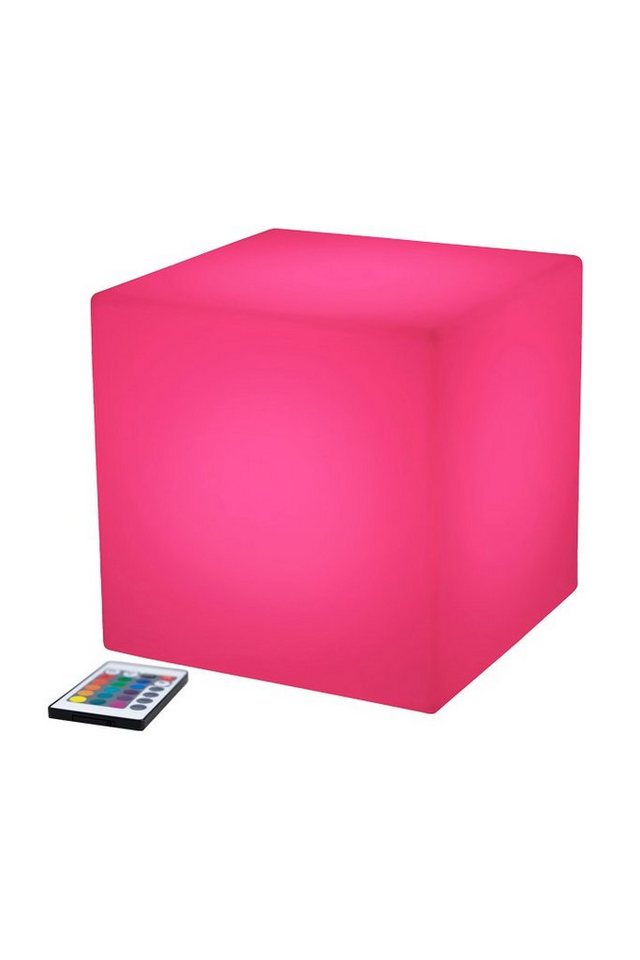 8 seasons design LED Würfel Shining Cube, RGB, LED wechselbar, Warmweiß, Farbwechsel: 15 Farben, 5-stufig dimmbar, 33 cm weiß für In- und Outdoor von 8 seasons design