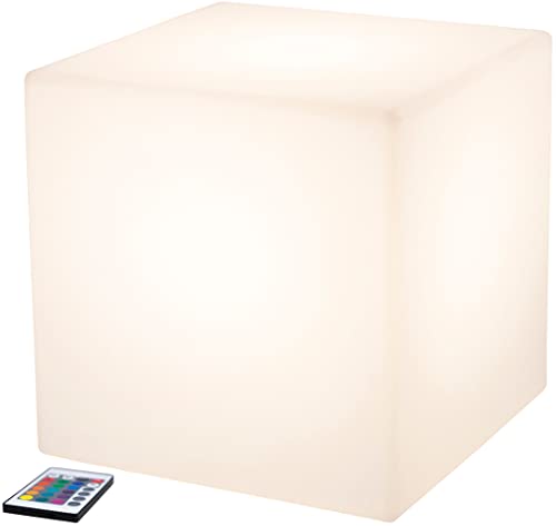 8 seasons design Shining Cube LED-Würfel (43cm) weiß, mit Farbwechsler (15 Farben), inkl. LED-Leuchtmittel, Leucht-Würfel für außen und innen, als Deko, Tisch oder Hocker von 8 seasons