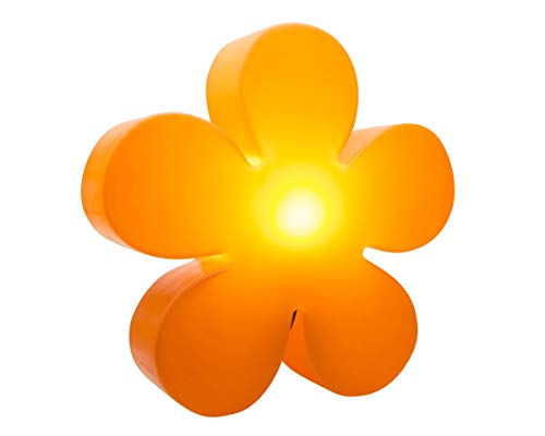 8 seasons design | Leuchtdekoration Blume Shining Flower (E27, Ø 40cm, Indoor & Outdoor, Deko Frühling, Sommer, Ostern, Gartenparty, Frühlingsparty) orange von 8 seasons