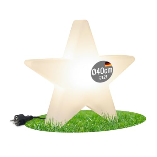 8 seasons design LED Stern Shining Star Ø 40 cm (Weiß), beleuchteter Weihnachtsstern für Innen & Außen, E27, warmweißes Leuchtmittel – Weihnachts-Deko –𝓇𝑜𝒷𝓊𝓈𝓉 und langlebig von 8 seasons