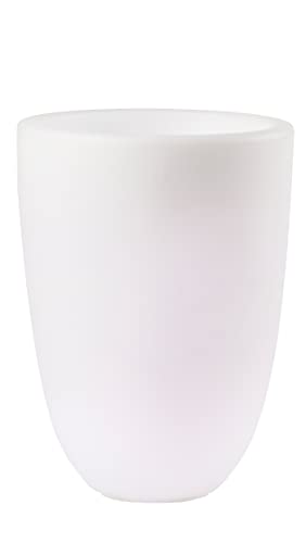 8 seasons design Shining Curvy Pot M, LED Pflanzkübel (Weiß) 39 x 51 cm, E27 Fassung inkl. Leuchtmittel in warmweiß, beleuchteter Pflanzkübel für innen und außen, Blumenkübel von 8 seasons