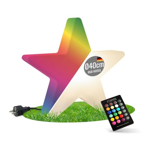 8 seasons design | LED Sternleuchte Weihnachtsdekoration | Shining Star Mini (Ø 40 cm, 15 Farben, fließender Farbwechsel, matt, IP44) weiß von 8 seasons