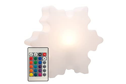 8 seasons design Shining Crystal LED Schneeflocke (Ø 40 cm, weiß) mit Farbwechsler (15 Farben), inkl. Leuchtmittel, Tischlampe, Deko Winter beleuchtet, Stimmungslicht, für innen & außen von 8 seasons