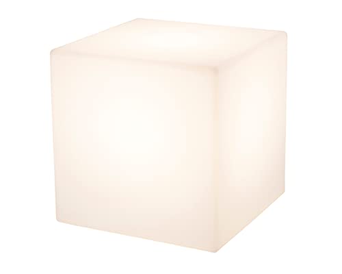 8 seasons design Shining Cube LED Würfel (33cm) weiß, E27, warmweißes Licht, Leuchtwürfel für außen und innen, Würfelleuchte als Deko, Tisch oder Hocker von 8 seasons