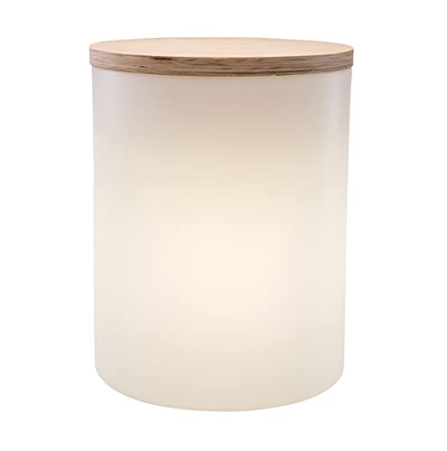 8 seasons design Shining Drum LED-Zylinder Hocker Tisch Flaschenkühler Pflanztopf (Ø 37cm, Höhe: 45cm) Weiß, E27 Fassung inkl. Leuchtmittel in warmweiß, inkl. Deckel, Indoor & Outdoor von 8 seasons