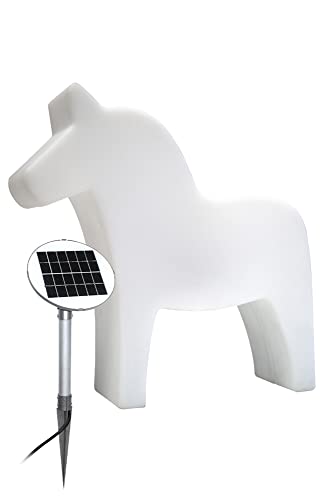 8 seasons design Shining Horse Solar Dekolampe Pferd, Höhe: 43cm, Weiß, inkl. LED in warmweiß, Solarpanel, Gartenleuchte, Solarleuchte, Outdoor von 8 seasons