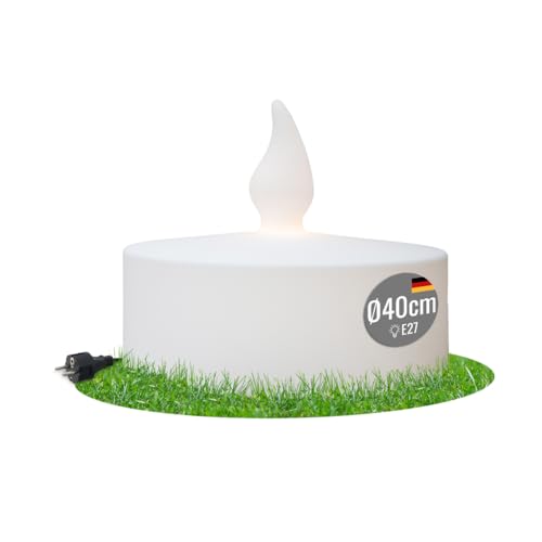 8 seasons design Shining Tealight Ø 40 cm (Weiß), E27 Fassung inkl. Leuchtmittel in warmweiß, LED Teelicht, Dekoleuchte, Weihnachts-Deko, Winter-Deko, für außen und innen von 8 seasons