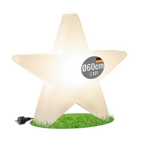 8 seasons design LED Stern Shining Star Ø 60 cm groß (Weiß), beleuchteter Weihnachtsstern für Innen & Außen, E27, Leuchtmittel warmweiß – Weihnachts-Deko –𝓇𝑜𝒷𝓊𝓈𝓉 und langlebig von 8 seasons