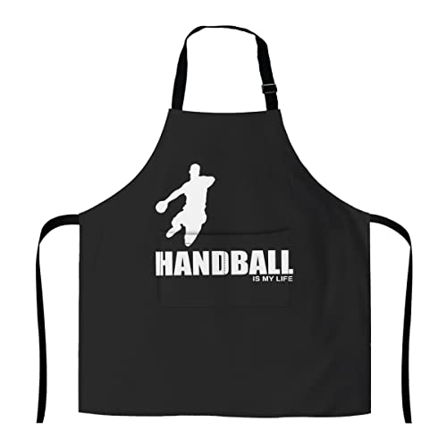 803 Arbeitsschürze Handball-Silhouette Kochschürze Weich Grillschürze Premium Kunstkittel Für Köche Grillen Café von 803