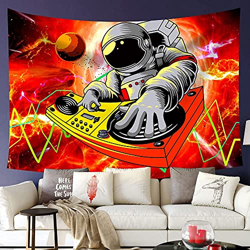 803 Wandteppich Cooler Astronaut Dj Sun Galaxy Space Wandtuch Wanddekoration Weiches Groß Tischdecke, Für Party Dekor, Wandkunst, 150x200cm von 803