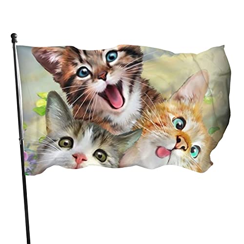 Bannerfahnen Lustiger Gruppen Katzen Blumen Schmetterling Sommer Flaggen Durable Dekorative Fahnen Lustige Außenbanner, Für Partys, Feiertage von 803