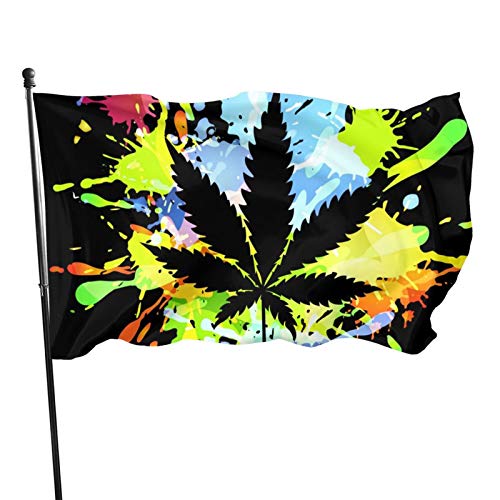 Garten Flagge Marihuana Tintenkleckse Flagge Mit Ösen Langlebig Hof Flaggen Lustige Flaggen Banner, Für Bauernhaus, Feiertage von 803