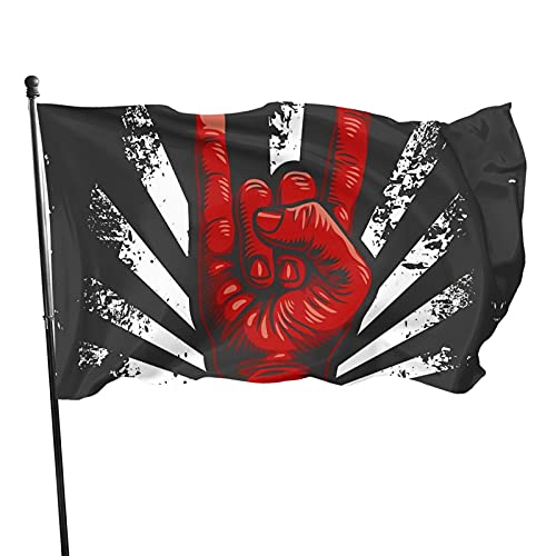 Garten Flagge Rock Rolle Handzeichen Symbol Dekorative Fahnen Langlebig Außenbanner Durable Sommer Flaggen, Für Bauernhaus, Partys von 803