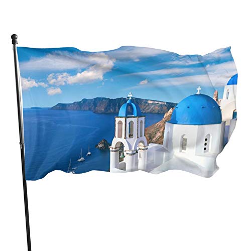 Garten Flagge Schöne Blaue Landschaft Von Santorini Hof Flaggen Verblassen Beständig Willkommensflagge Lustige Gartenflaggen, Für Garten, Veranda von 803