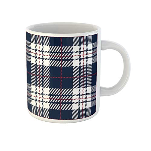 831 Kaffeebecher Keramik Tasse Weihnachten Geschenk 330Ml Rotes Schottisches Blaues Und Weißes Tartan-Kariertes Schottisches Muster von 831