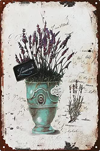 Blechschild Lustiges Wandposter Nostalgic Art Deko Blechschild Für Garten Küche Pub Blume Lavendel 30x40cm von 831