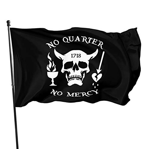 Yard Banner Piraten-Flagge „No Quarter No Mercy“. 90X150Cm Gartenflagge Lebendige Farbe Yard-Flaggen Lustige Außenbanner Décor Für Rasen Veranda Porch von 831