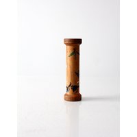 Antike Bemalte Garnrolle, Folklore Holz Garnspule Industriel von 86home