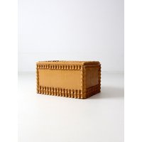 Antike Spulenkunsttruhe, Volkskunst Aufbewahrungsbox Antike Spulenkunsttruhe, Volkskunst Aufbewahrungsbox von 86home