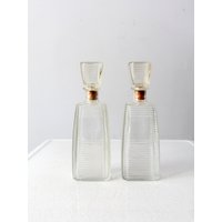 Mid-Century Glas Schnaps Dekanter Flaschen Paar von 86home