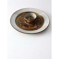 Vintage Don Hanson Studio Keramik Platte, 70Er Serviertablett von 86home