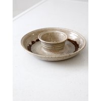 Vintage Studio Keramik Servierplatte Mit Dipschale von 86home