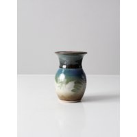 Vintage Studio Keramik Vase Mit Blattabdrücken von 86home