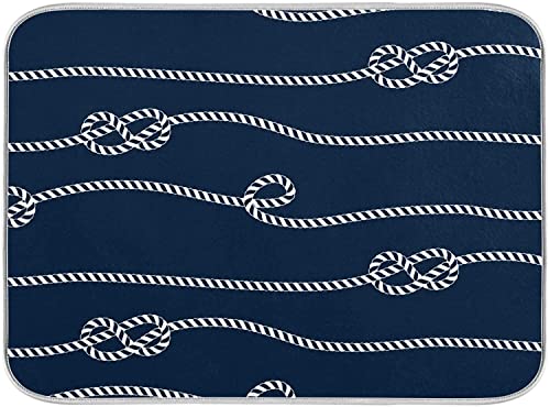 874 Spülbeckenmatte rutschfeste 41x46 cm, Navy Sailing Ropech Geschirr-Trockenmatte Mit Aufhängeschlaufe Sehr Saugfähig Abtropfgestell Pads Multifunktionalenunterlage Für Besteck Theke von 874