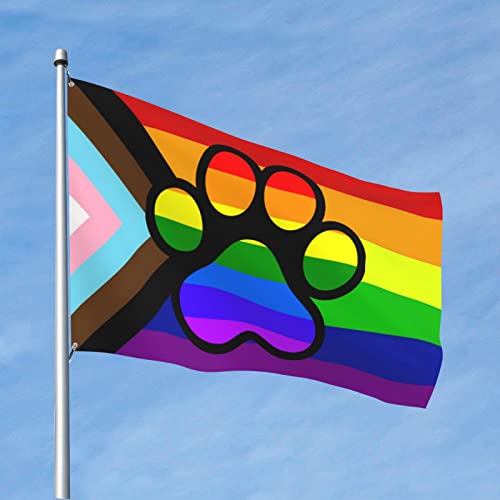 874 Garten Flaggen LGBT Gay Lesbian Furry Paw Pride Regenbogenflagge Garten Fahnen Lichtbeständige Yard-Flaggen Durable Feiertage Flags Für Draußen Drinnen Garten 90x150 cm von 874